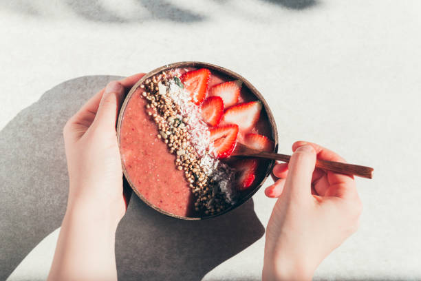 istock Strawberry Smoothie in Coconut Bowl 1226728543
