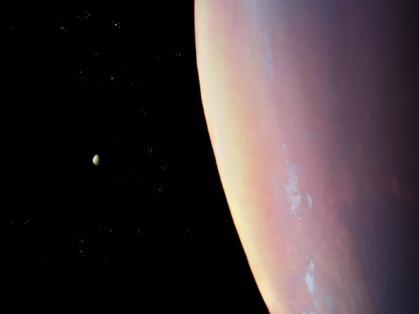 istock Planet with atmosphere covered by clouds in space 1226738725