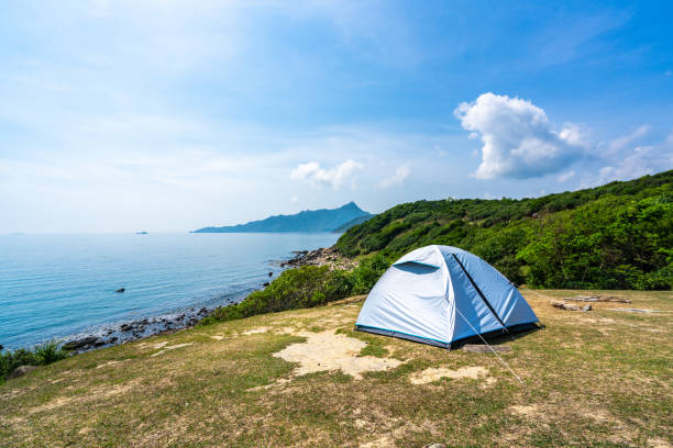 istock Camping Tent in Grass Island, Hong Kong 1226739080