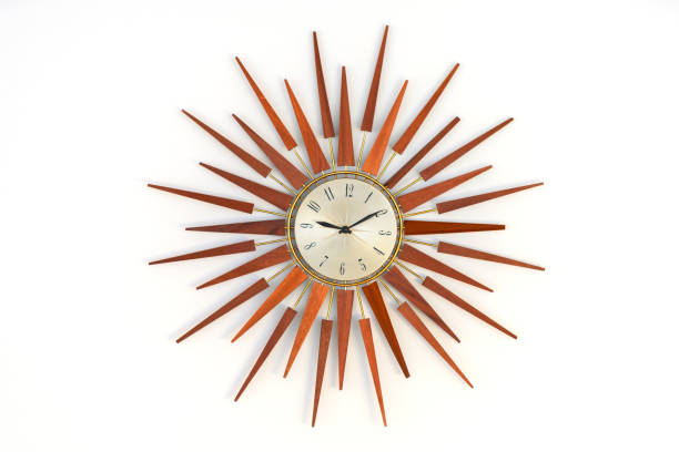 istock Old vintage star or sun burst shaped wooden wall clock 1226740001