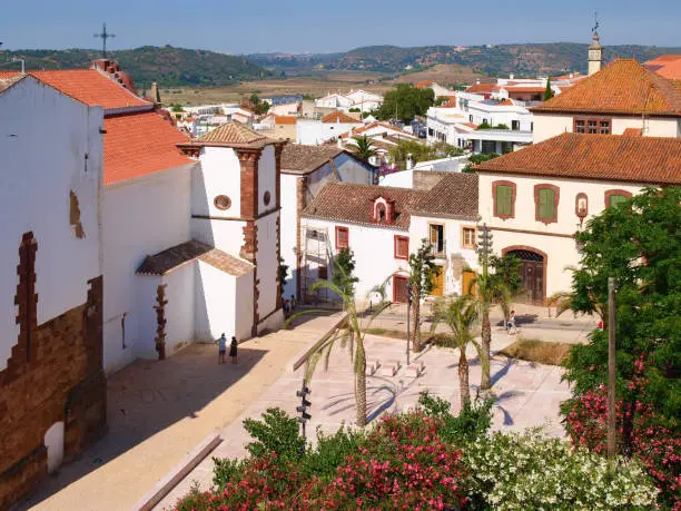 The old town of Silves seen from the castle of Silves, Portugal, Europe