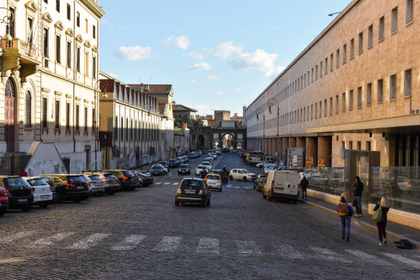 Streets in the area of Termini Station in Rome, Italy stock photo