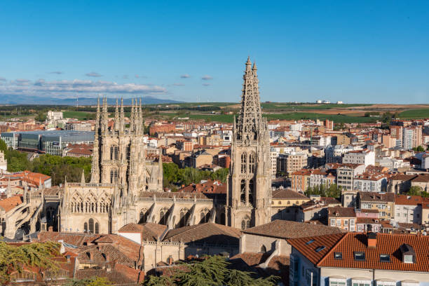 cathédrale de burgos en espagne dans le modèle gothique - santa maria photos et images de collection