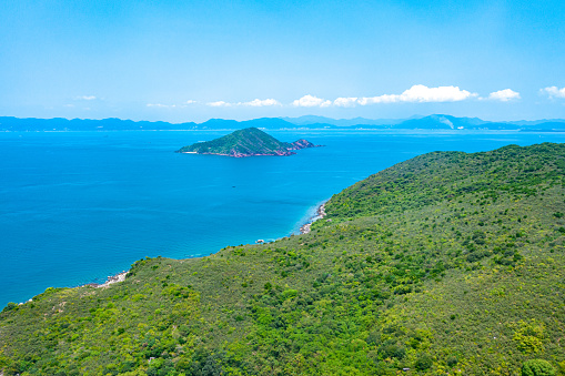 A seascape of Tap Mun or Grass Island where is located in Sai Kung