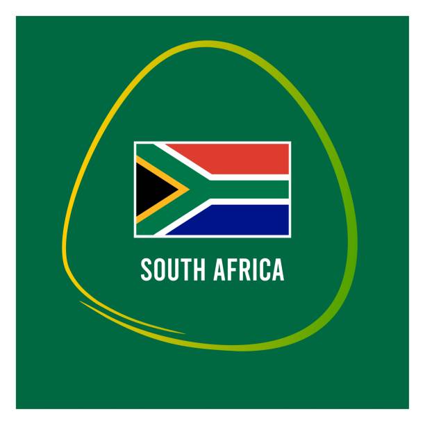 illustrations, cliparts, dessins animés et icônes de drapeau de l’afrique du sud isolé sur un fond vert. conception artistique de carte postale ou d’affiche avec l’espace de copie. - soweto