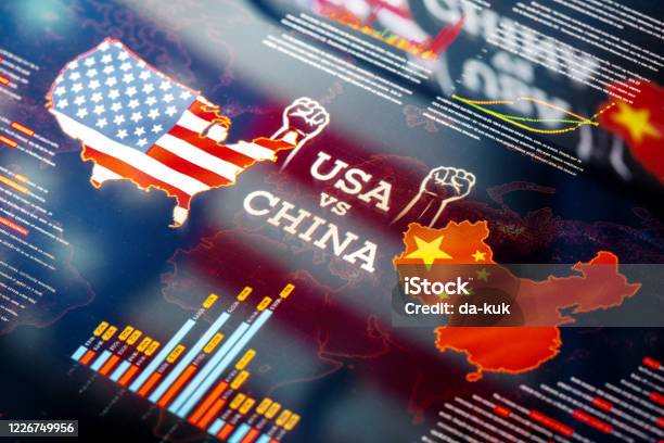 Usa Against China Trade War And Sanctions Stock Photo - Download Image Now - China - East Asia, USA, Russia