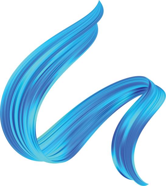 istock Twisted blue color flow liquid shape. Acrylic or oil paint sroke. 1226750497