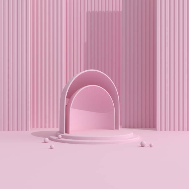 istock Abstract mock-up scene in minimal style, Podium with geometry form, Product presentation, pastel color object platform. 3D rendering. 1226750704