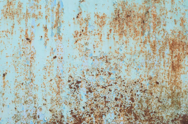 istock Metal fence. Rusty metal. Rust structure. Old paint. 1226750919