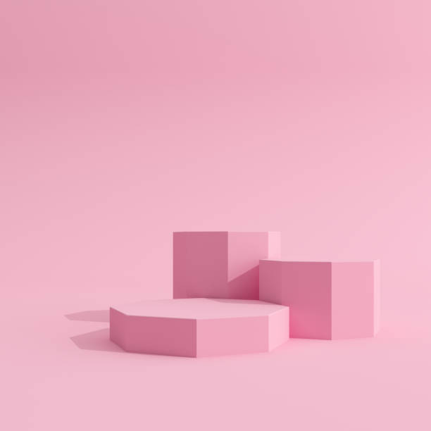 istock Abstract mock-up scene in minimal style, Podium with geometry form, Product presentation, pastel color object platform. 3D rendering. 1226751687