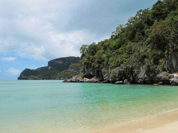 istock Deserted beach. Paradise sandy beach without people. 1226752047