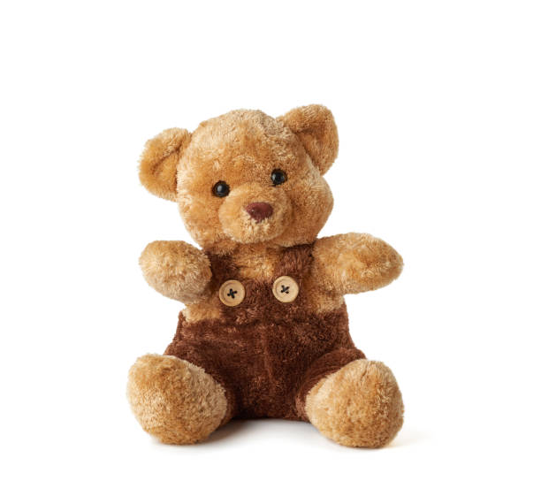 istock brown teddy bear sitting on a white background 1226753319