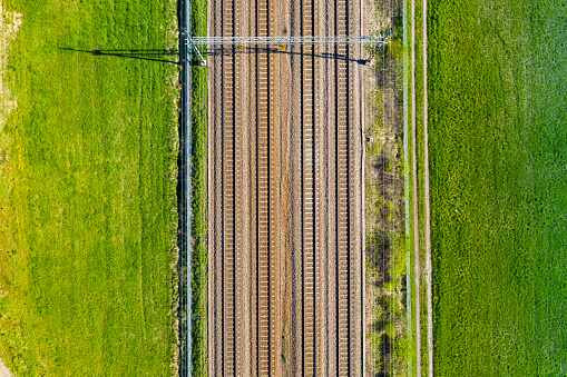 Railway track seen from above