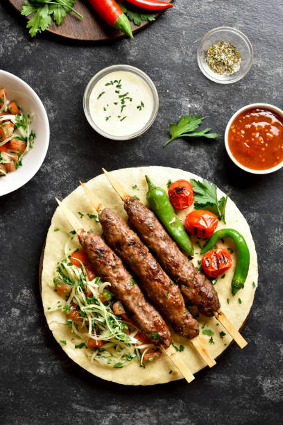 istock Turkish Adana Kebab with fresh vegetables 1226759968