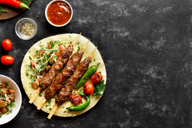 istock Turkish Adana Kebab with fresh vegetables 1226759988