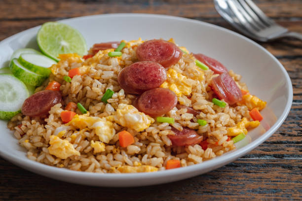 istock Fried rice with chinese sausage on plate 1226762757