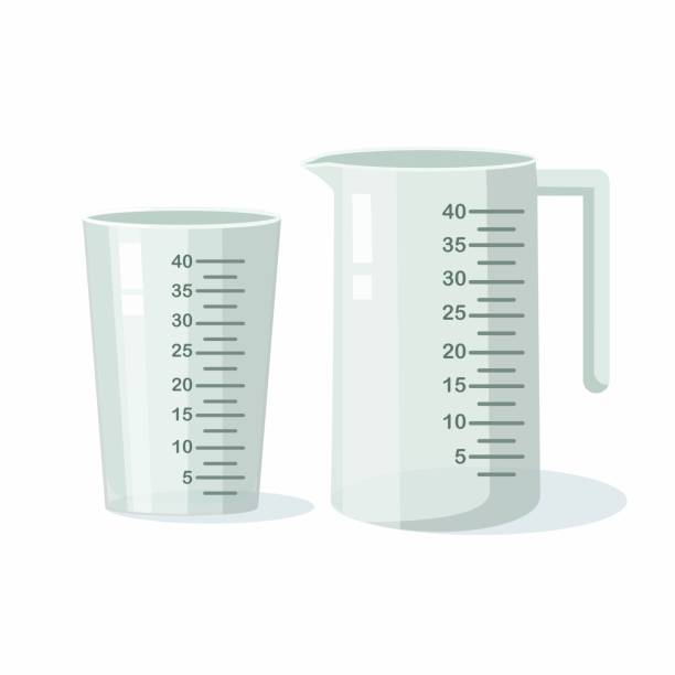 измерение чашк�и изолированы на белом фоне. - measuring cup stock illustrations