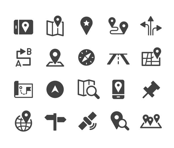 ilustrações de stock, clip art, desenhos animados e ícones de navigation icons - classic series - arrival