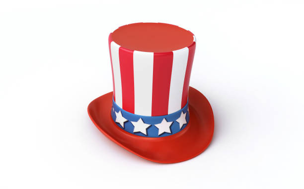 Uncle Sam's hat on white background stock photo