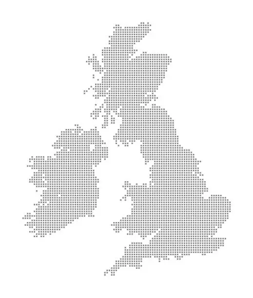 Vector illustration of Map of the United Kingdom of Great Britain and Ireland (UK) using Squares