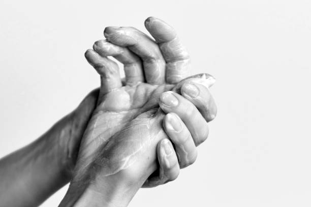 istock Abstract hand washing with an antibacterial agent. 1226767875