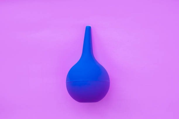 istock bowel cleansing with a medical enema. Top view. Mock up. Flat lay composition 1226768887