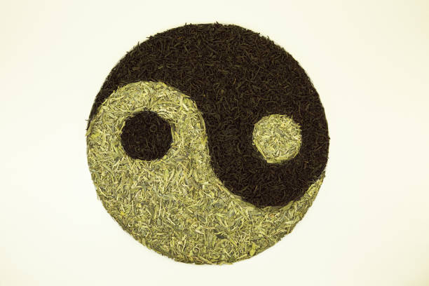 istock Sign Yin Yang with tea. 1226769107