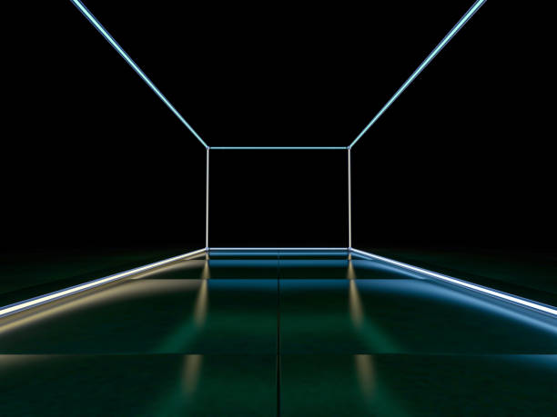 istock Neon abstract background of lines. 3D illustration 1226769492