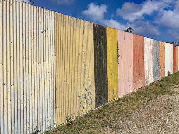 Corrugated Fence stock photo