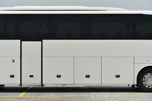 blank side of tourist bus for advertising