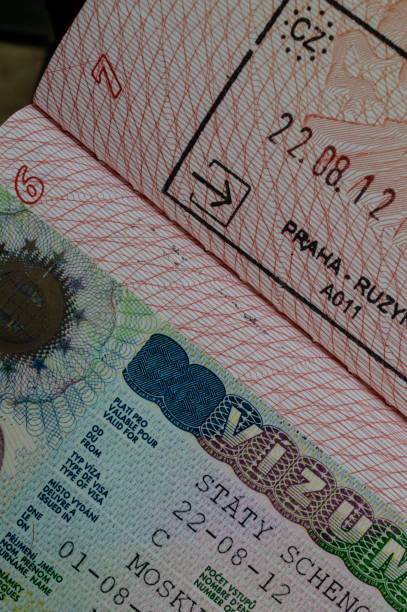 istock Schengen visa in the Russian passport. 1226773929