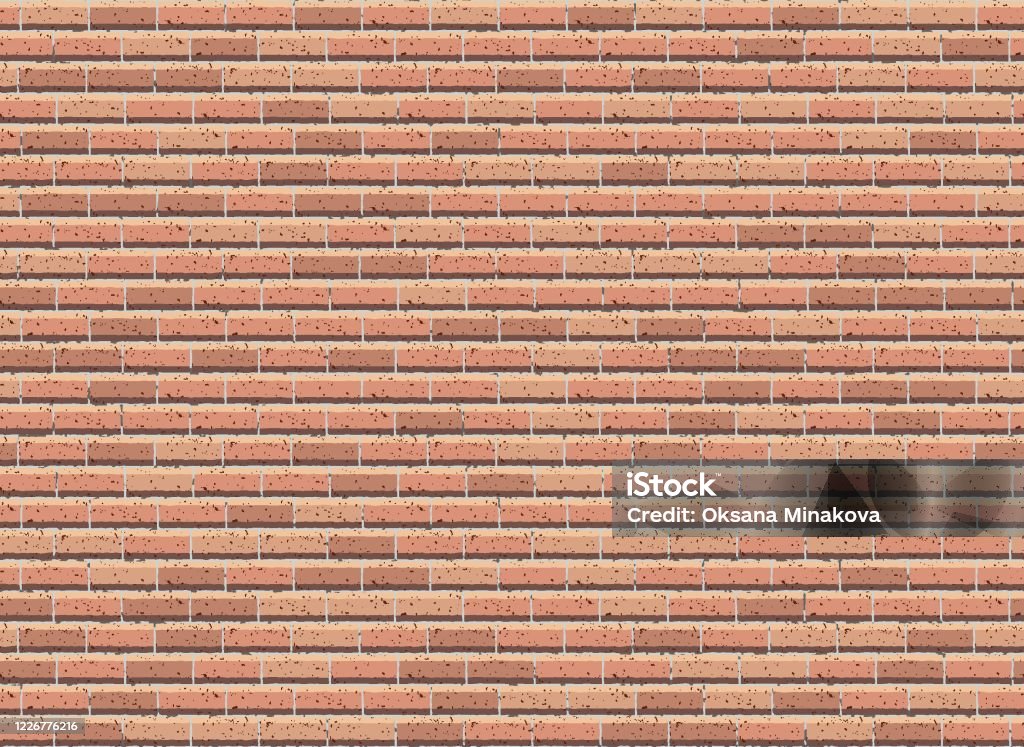 Endless Brick Pattern Brick Wall Seamless Pattern Realistic Pastel Color Brick Texture ...