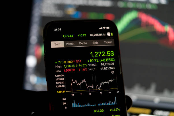 Investment theme stockmarket and business analysis stock photo