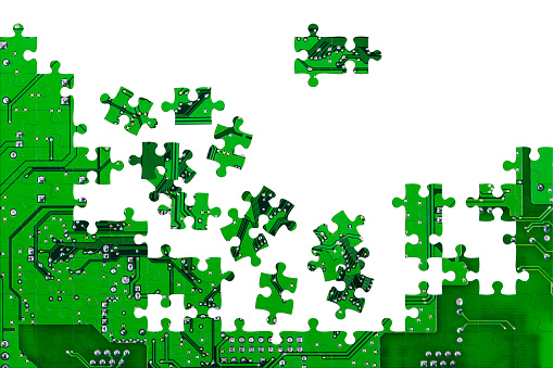 circuit board as a puzzle background