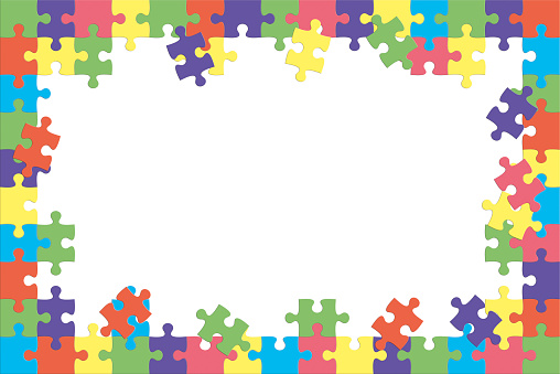 multi colored puzzle frame background