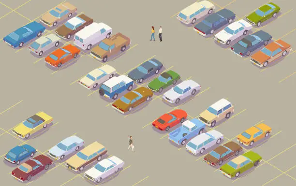 Vector illustration of Parking lot illustration