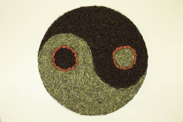 istock Sign Yin Yang with tea. 1226784733