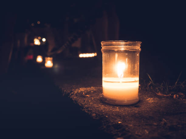 Sweet and warm candle with soft dark background