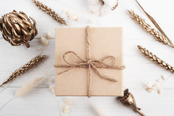 istock Craft gift box and dry flowers 1226787558