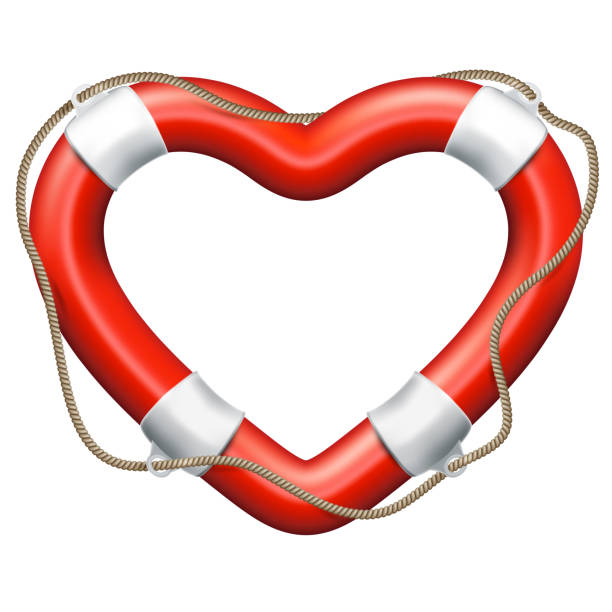 сердце lifebuoy. eps 10 - ring buoy stock illustrations