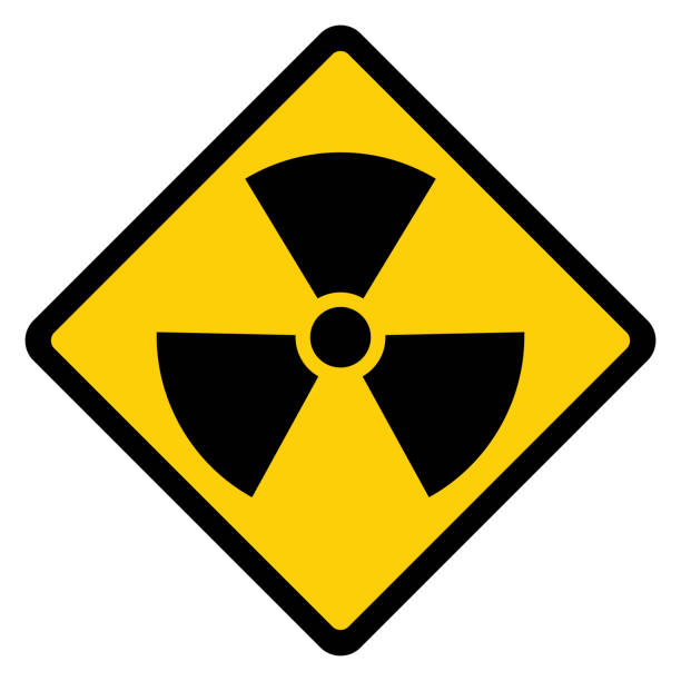 istock Radiation toxic symbol isolated on white background. Flat warning sign 1226788742