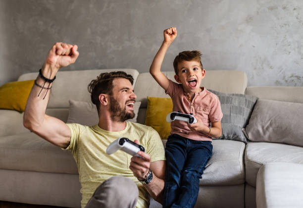 istock Playing video games with my dad 1226790447