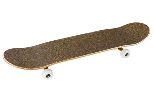 istock stunt skateboard with a gold surface, on a white background 1226792414