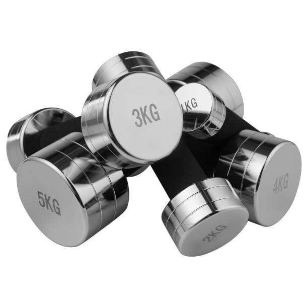 istock several dumbbells with neoprene handles, lying in a pile one on top of another, on a white background 1226792425