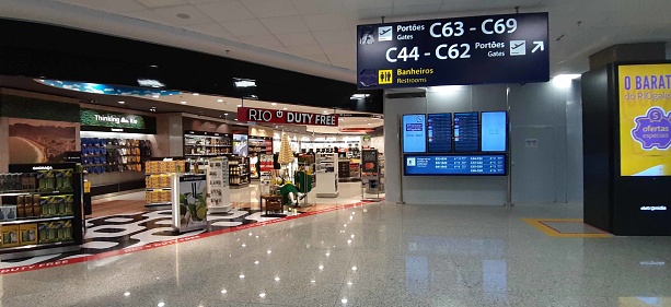 View Of Different Types Of Brazilian Souvenir On Display For Sale At Rio De Janeiro Galeao International Airport Terminal 2 In Brazil