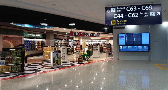 View Of Different Types Of Items On Display For Sale At Rio De Janeiro Galeao International Airport Terminal 2 Duty Free In Brazil