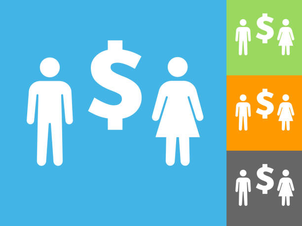 istock Man and Woman with Dollar Sign Money Icon 1226795192