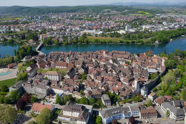 Aerial view of Rheinfelden (Switzerland + Germany)