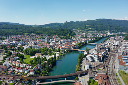 aerial view of Olten (Switzerland)