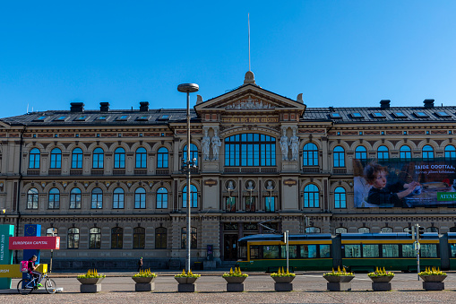 Helsinki, Finland - may 21st 2020: Ateneum Art Museum is one of three museums forming the Finnish National Gallery. Museum is located in heart of Helsinki, next to main railway station.